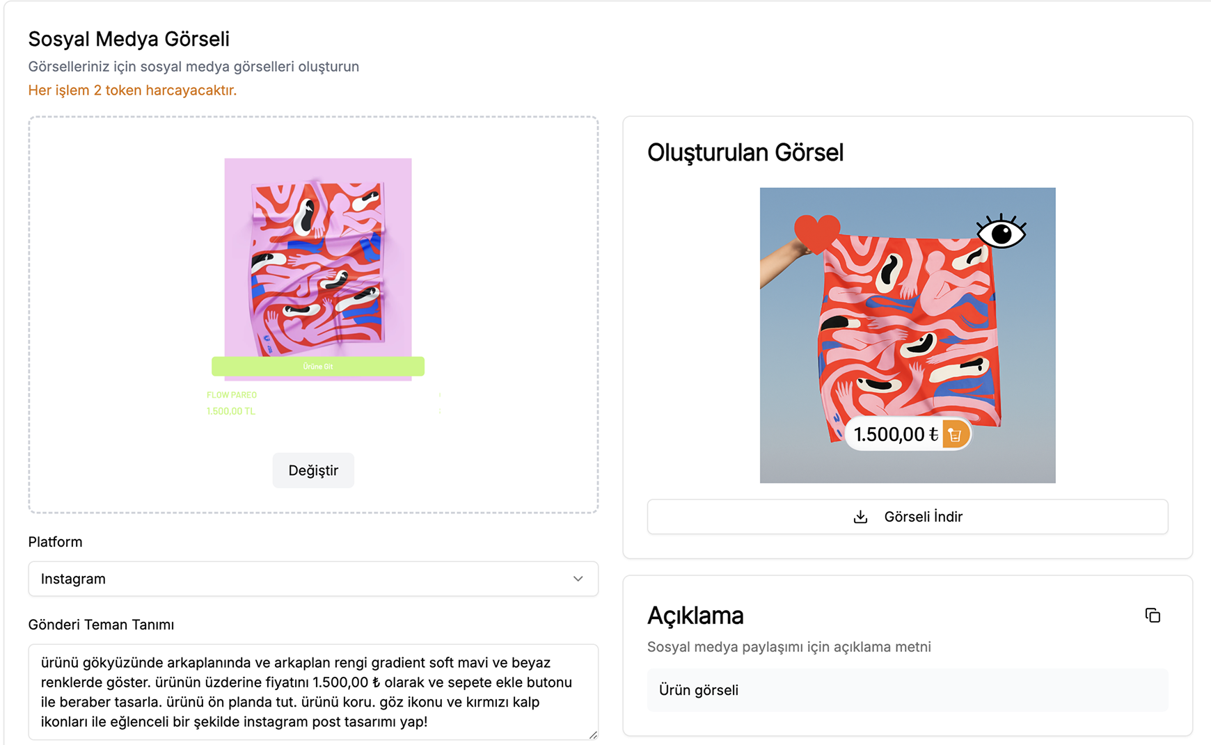 Yapay zeka araçları ekranı